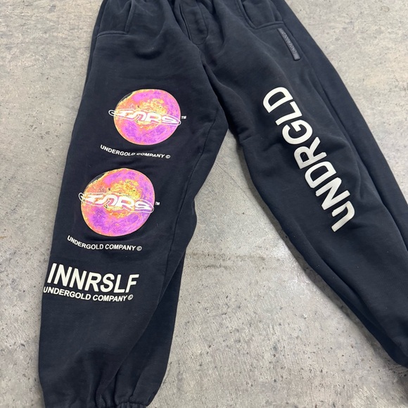 Undergld Space Planet Patch Black Jogger‎ Pants Size XS Streetwear Skater Y2k - Picture 2 of 8